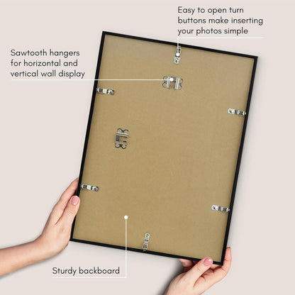 Americanflat 24x36 Poster Frame with Polished Plexiglass - Streamline Collection - Thin Border Picture Frame for Wall Display - Hanging Hardware Included - Black - Colors D