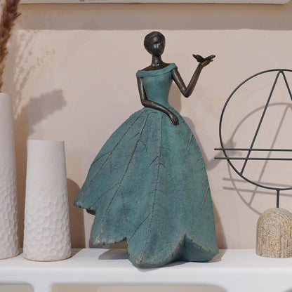 Guichifun Fairy Statue Collection Home Decoration - Leaf Angel Girls Resin Modern Table Decor for Living Room Office Sculpture Decor for Women Indoor Rustic Figurines Gift 5 x 3 x 7.5 Inch