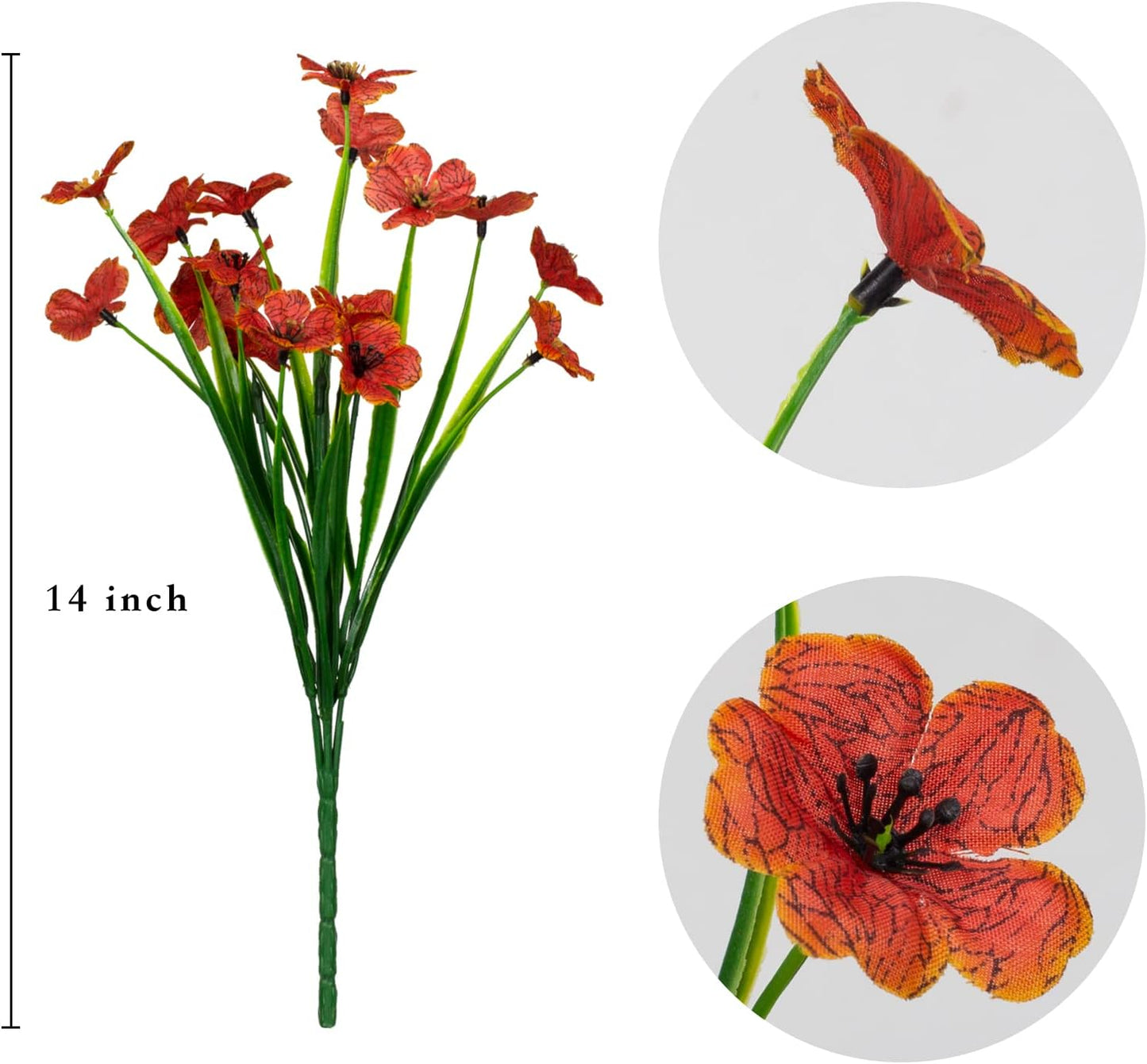 LikSoor 21 Bundles Artificial Outdoor UV Resistant Flowers No Fade Fake Outside Flowers Plastic Greenery Faux Shrubs Garden Porch Window Box Home Decoration(Purple)