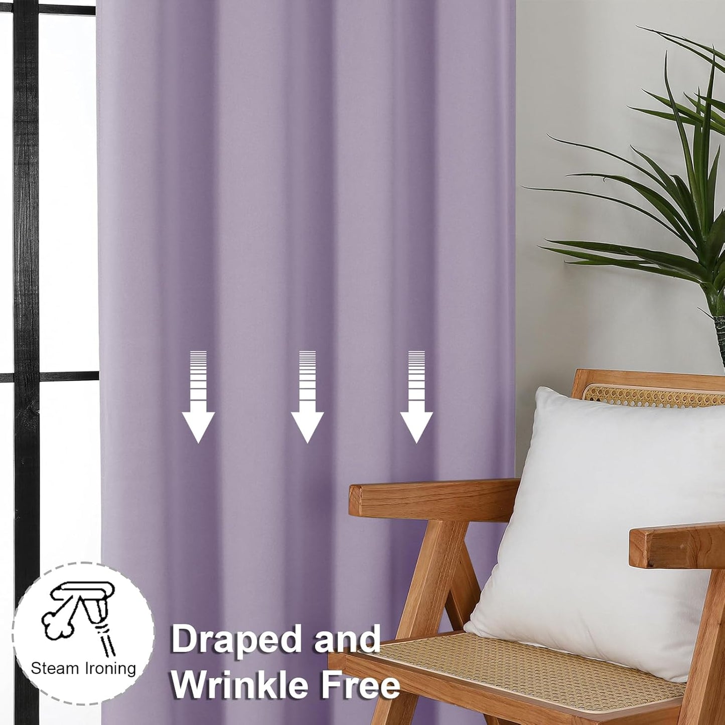 Simplebrand Ava Sage Green Blackout Curtains for Bedroom 63 Inch Length 2 Panels Set, Solid Thermal Insulated Energy Saving Rod Pocket Window Treatment Curtains Blackout Drapes, W40 x L63 Inch, Sage - Colors A