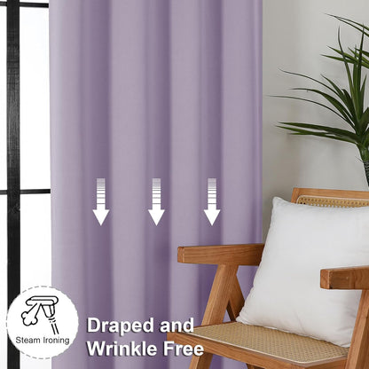Simplebrand Ava Sage Green Blackout Curtains for Bedroom 63 Inch Length 2 Panels Set, Solid Thermal Insulated Energy Saving Rod Pocket Window Treatment Curtains Blackout Drapes, W40 x L63 Inch, Sage - Colors A