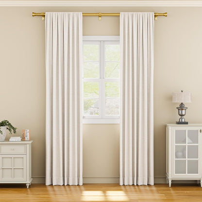 YaFex Curtain Rods 32-144 Inch, Heavy Duty 1 Inch Adjustable Curtain Rod for Windows, Black Extra Long Window Treatment Rods, Modern Design, Easy Installation