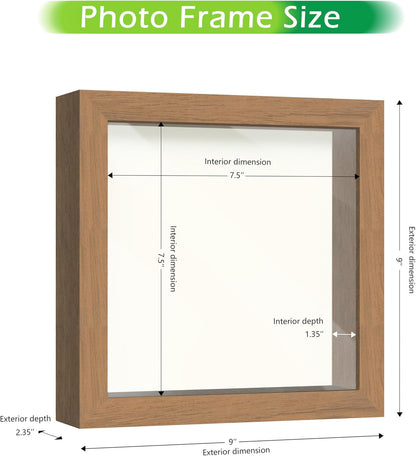 FrameWorks 11” x 14” Dark Oak Wooden Shadow Box Frame – Display Case with Soft Felt Back, Memory Box with Tempered Glass, Display Box with Elegant White Ball Push Pins, Wooden Flower Box