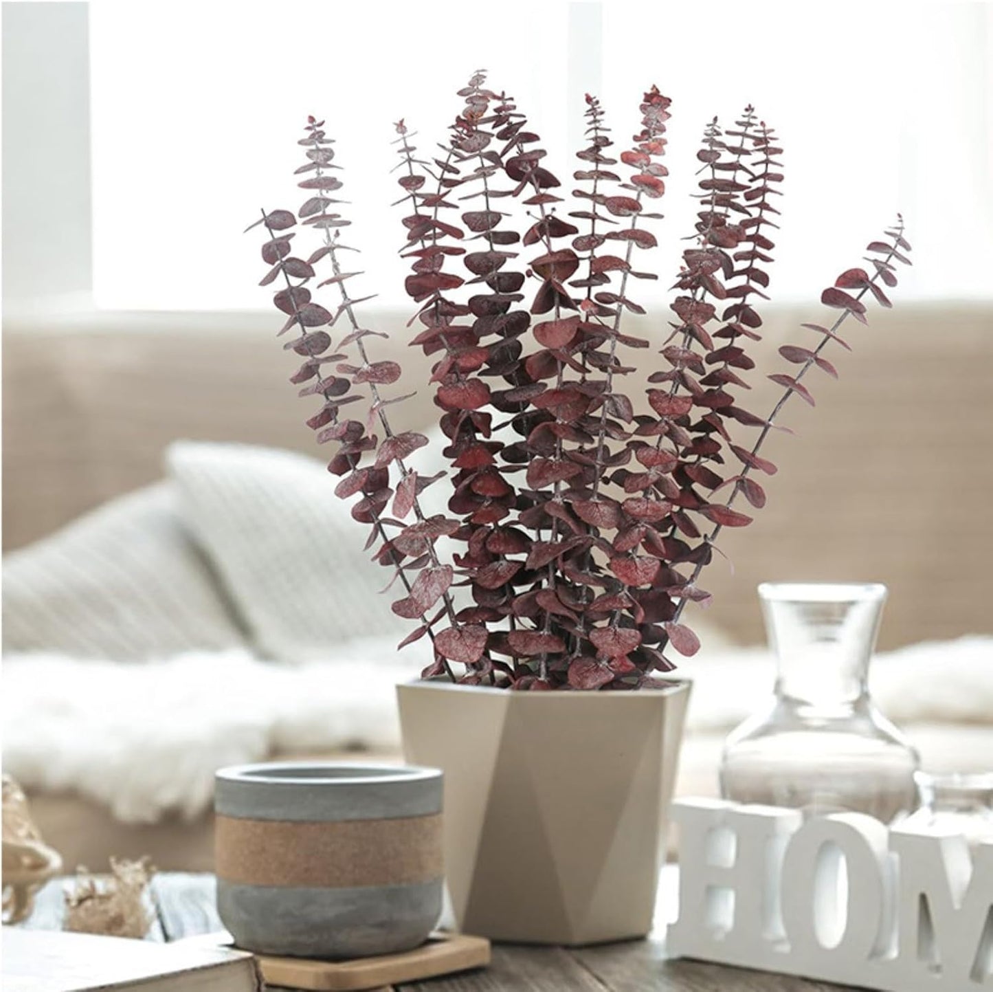Tavkite 16 Pcs Dried Eucalyptus Stems, 17'' Natural Fresh Eucalyptus Leaves Branches Hanging for Shower, Preserved Real Plant Live Greenery for Home SPA Wall Bathroom Wedding Party Vase Decor