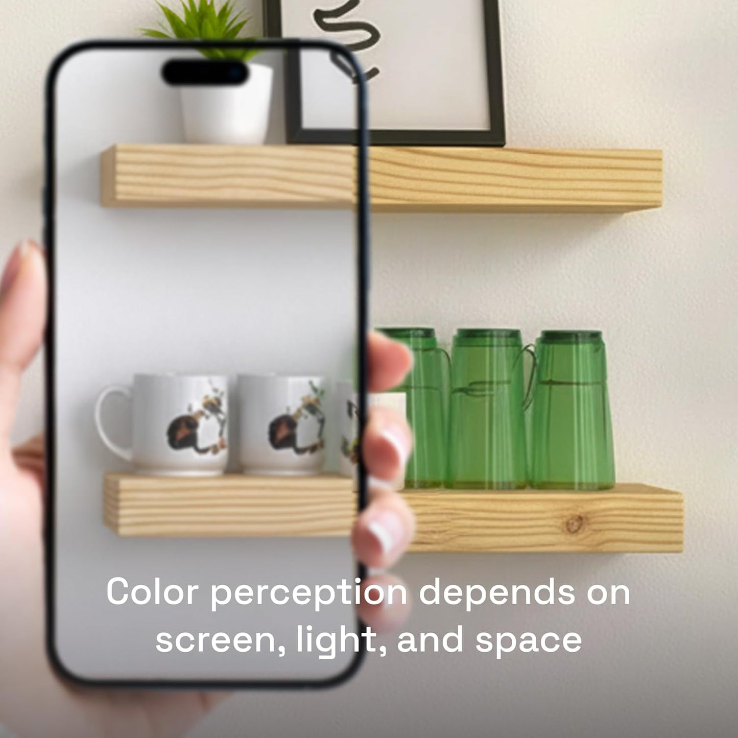 BAOBAB WORKSHOP Wood Floating Shelves for Wall Mounted, 16 inch Walnut Floating Shelf for Bathroom, Solid Wooden Wall Shelves for Kitchen Bedroom Farmhouse, Walnut Finish, 16 x 6.7, Set of 2