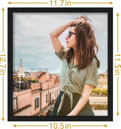 Vittanly 11x14 Picture Frame, Display Pictures 8x10 with Mat or 11x14 without Mat, Photo Frame for Wall Mounting, Black, 1 Pack - Colors A