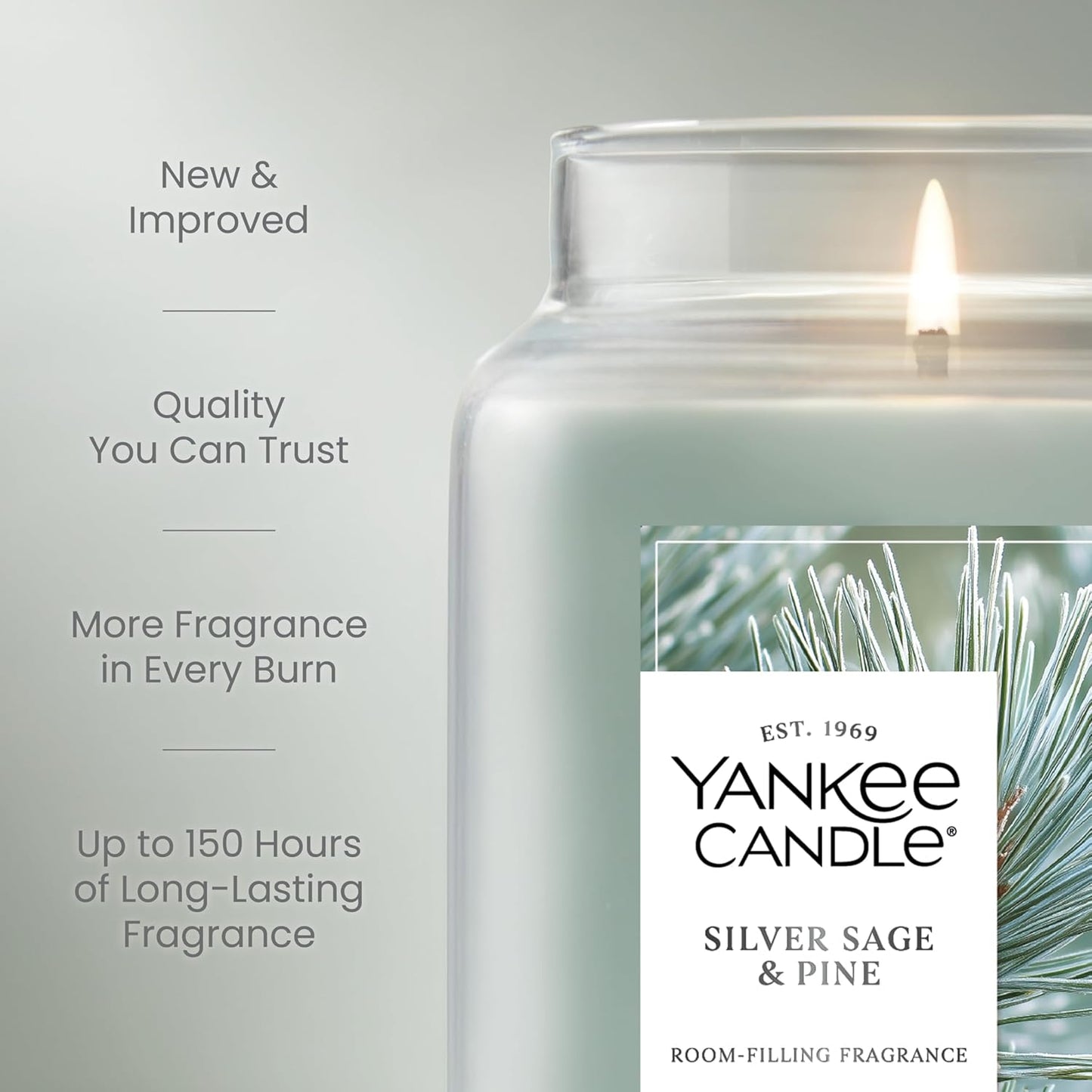 Yankee Candle Balsam & Cedar, Scented Candle, 22oz Large Jar with up to 150 Hour Burn Time, Giftable