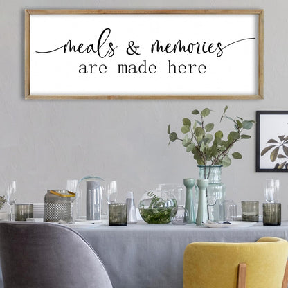 FZMHASLWW Gather Sign Wall Decor 32"×12" Large Wooden Framed for Dining Room Simple Home Kitchen Hanging Art (Wood)