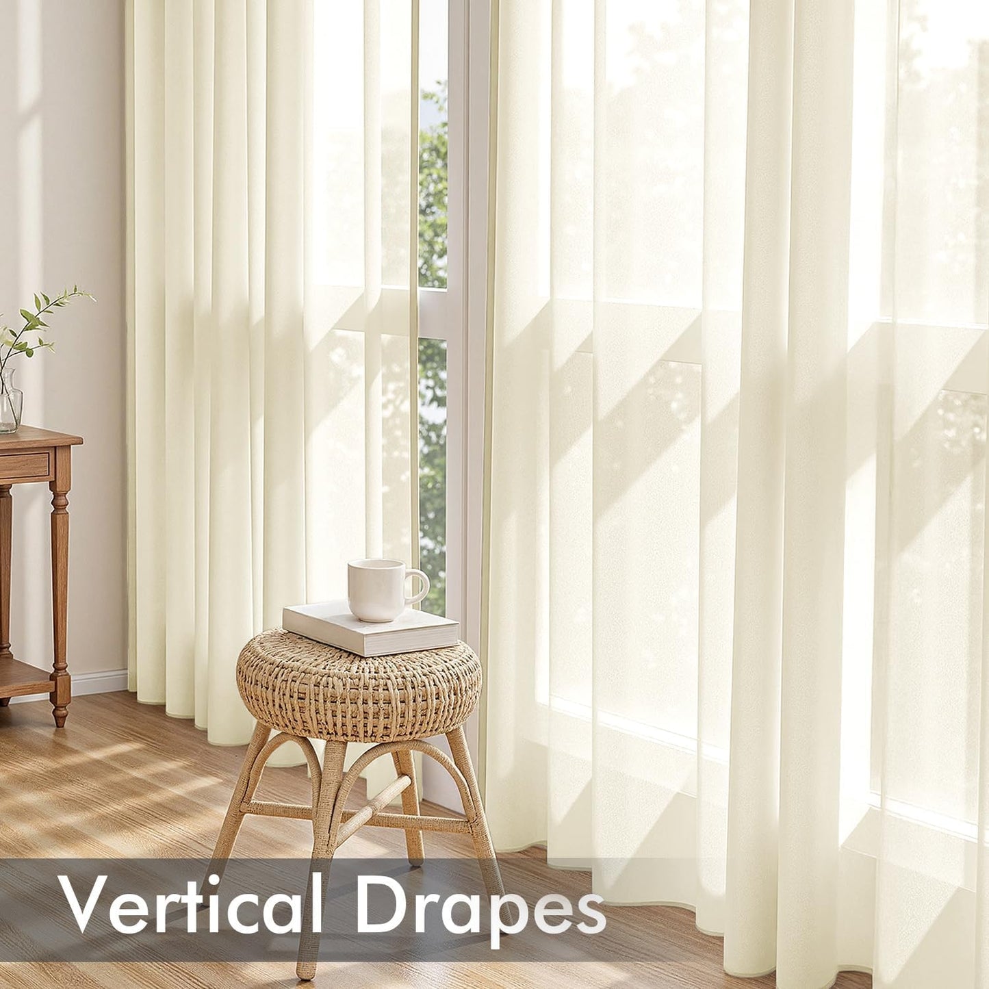 MIULEE White Sheer Curtains 84 Inches Long, 4 Panels Set, Light Filtering Rod Pocket Voile Drapes for Living Room and Bedroom, Airy Soft Fabric Window Treatments, 42 x 84 Inches