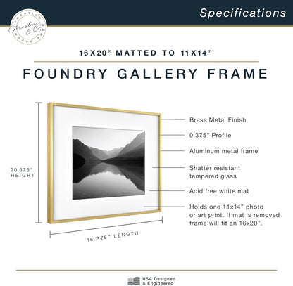 MCS Master & Co. Foundry Metal 18x18 Matted Picture Frame with 8x8 Photo Display, Black Vertical & Horizontal Wall Hanging Frame for Photos & Artwork (1-Pack)