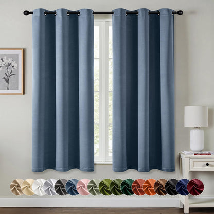 MIULEE Blackout Curtains for Bedroom Living Room 2 Panels, Thermal Insulated Room Darkening Drapes Grommet Noise Reducing Light Blocking Window Treatments 63 Inches Long 40x63 Inch Black - Colors B