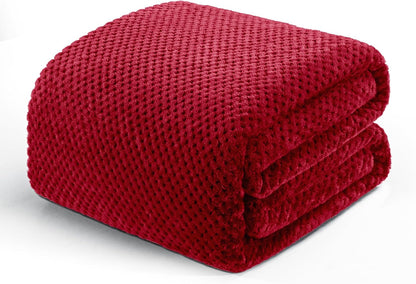 Exclusivo Mezcla Fleece Throw Blanket Extra Large, Super Soft and Warm Blankets for Couch, Sofa and Bed Waffle Textured, Cozy, Fuzzy and Lightweight (Slate Blue, 50x70 Inches)