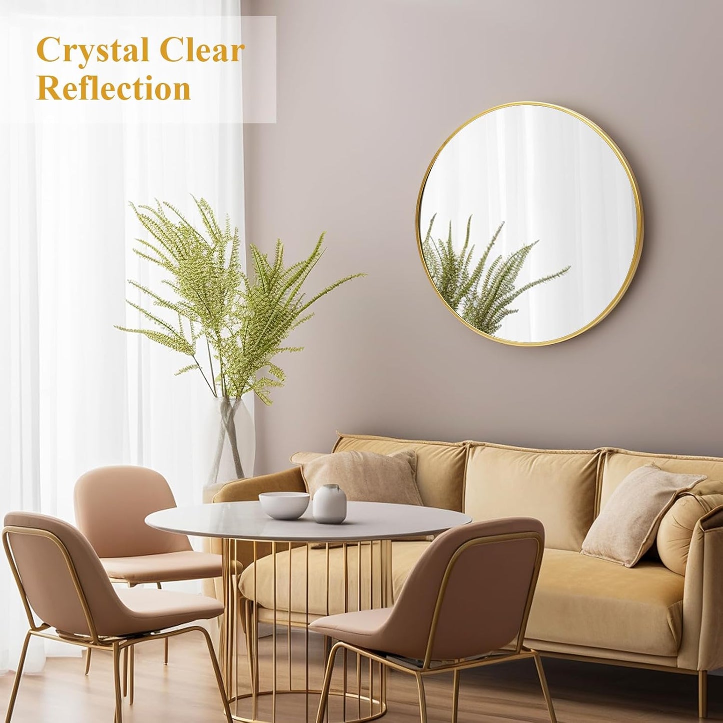 Fabuday Black Circle Mirror for Wall 20 inch - Round Mirrors for Bathroom, Entryway, Living Room, Hallway, Bedroom Decor, Small Matte Framed