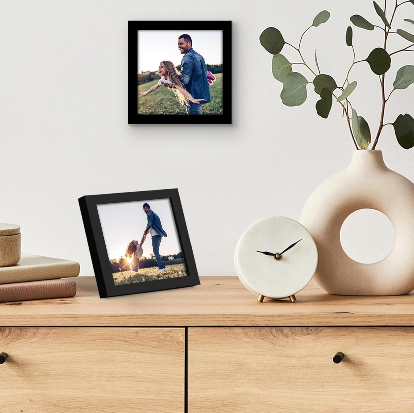 Americanflat 24x36 Poster Frame with Polished Plexiglass - Streamline Collection - Thin Border Picture Frame for Wall Display - Hanging Hardware Included - Black - Colors C