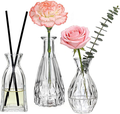 Glass Bud Vase Set of 32 pcs,Bud Vases in Bulk,Small Vases for Centerpieces, Mini Flower Vase Bulk for Rustic Wedding Home Table Decorations