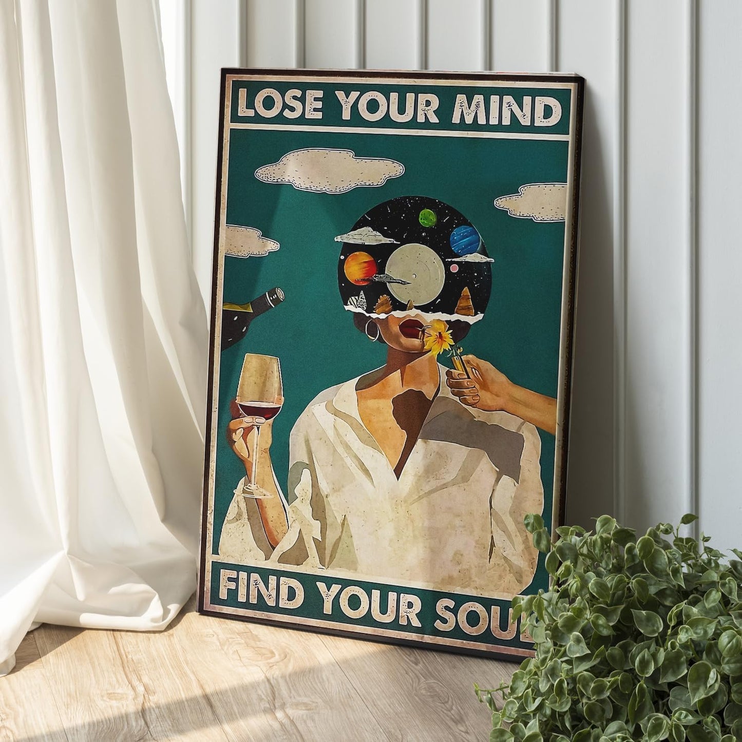 DIHSIEG 12x16 Canvas Wall Art funny bathroom wall art Print Poster Vintage Poster Frameless Floral Can be hung on the Wall Heal Your Heart poster Wall Art Canvas