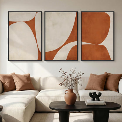 Large Framed Neutral Abstract Wall Art for Living Room, 3 Piece Modern Canvas Prints Paintings Artwork for Walls, Black and Beige Pictures for Living Room Hallway Stair Office Wall Decor 24x36 Inch