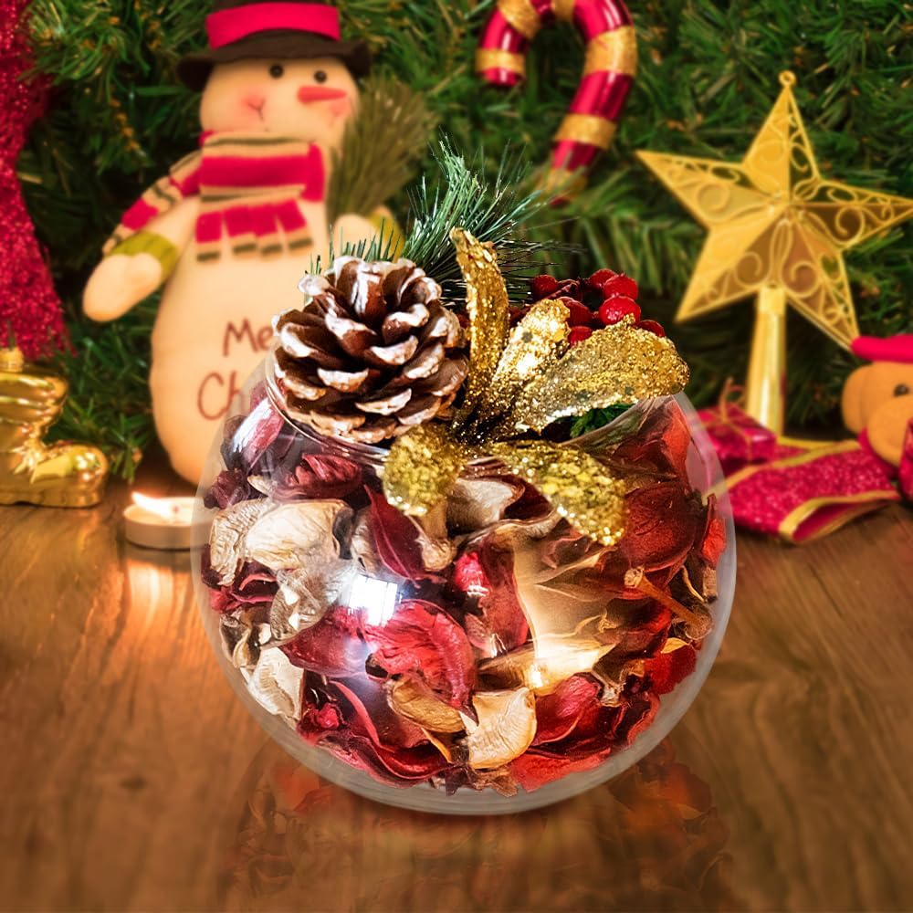 White Potpourri Bags,Pine Scented Potpourri Bowl Filler,Vase Filler,Decorative Dried Flowers, Home Fragrance Popery,Bathroom Decor, Crystal(20 oz)