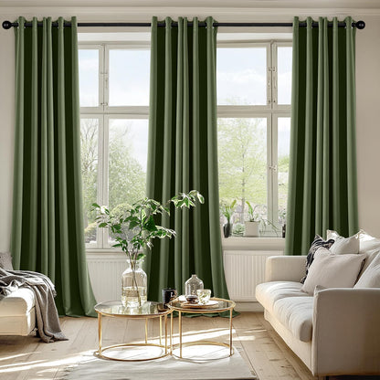 MIULEE Blackout Curtains for Bedroom Living Room 2 Panels, Thermal Insulated Room Darkening Drapes Grommet Noise Reducing Light Blocking Window Treatments 63 Inches Long 40x63 Inch Black - Colors B