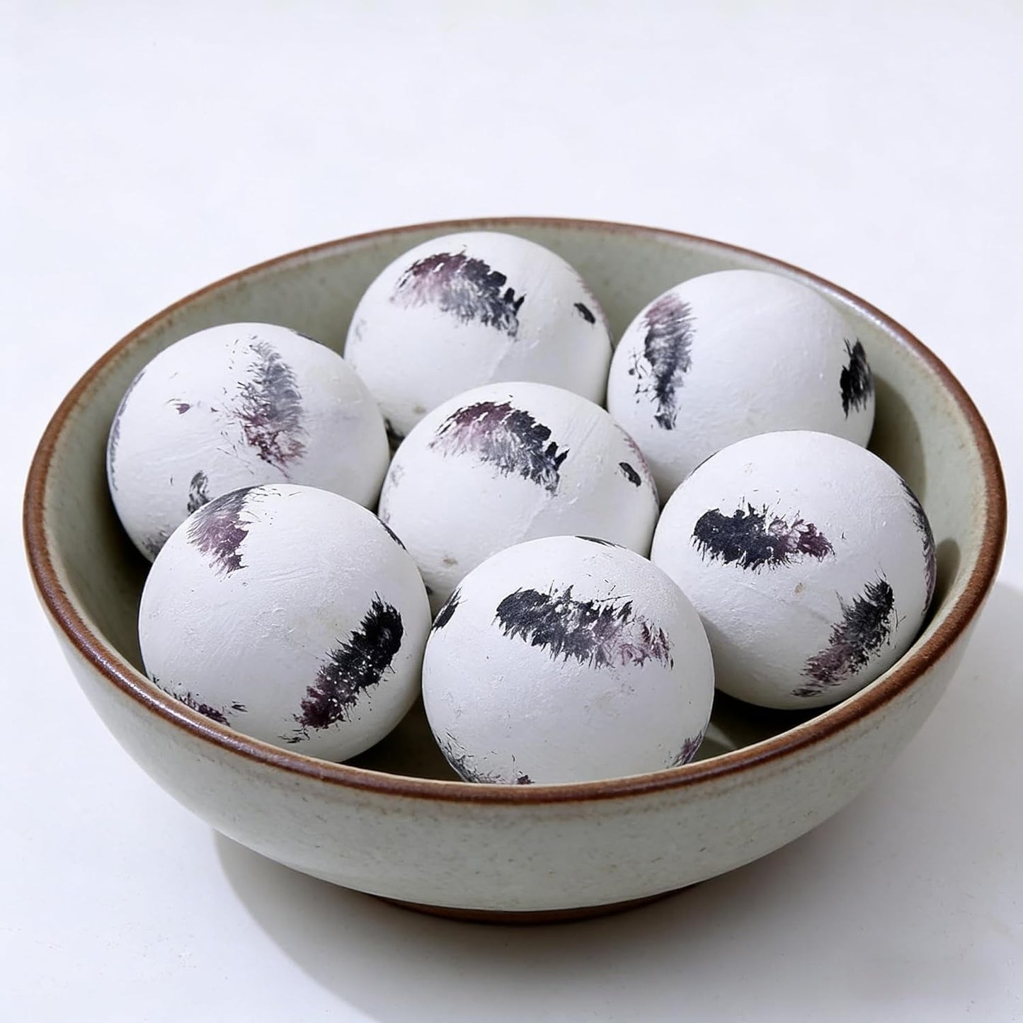 Set of 6 Decorative Orbs for Bowls and Vases - Circle Pattern - Resin Round Sphere Balls for Living, Dining Room Coffee Table Centerpiece Home Decor