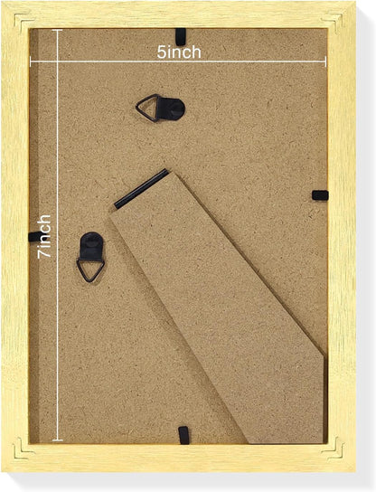 Vittanly 8x10 Picture Frames Set of 9, Shatter Resistant Plexiglass, Display 5x7 Pictures with Mat or 8x10 without Mat, Photo Frames for Wall or Tabletop, Engineered Wood, Black - Colors A