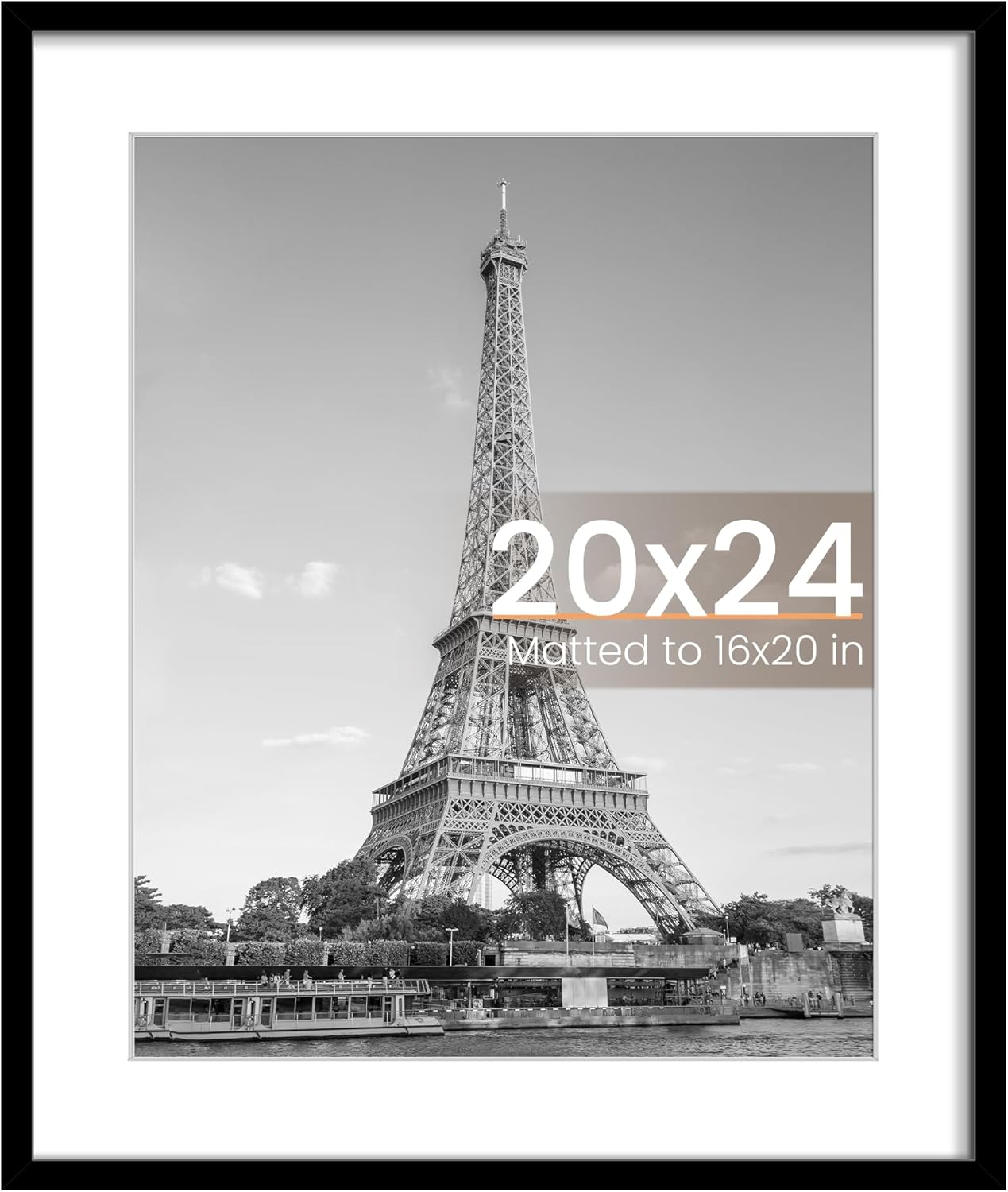 upsimples 8x10 Picture Frame, Display Pictures 5x7 with Mat or 8x10 Without Mat, Wall Hanging Photo Frame, Black, 1 Pack - Colors A