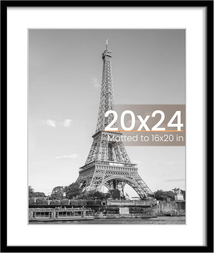upsimples 8x10 Picture Frame, Display Pictures 5x7 with Mat or 8x10 Without Mat, Wall Hanging Photo Frame, Black, 1 Pack - Colors A