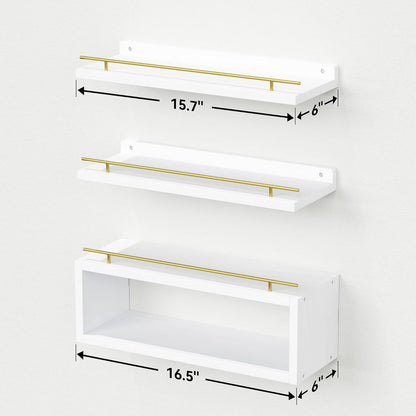 WOPITUES Floating Shelves for Wall with Cube Shelf, Wall Shelves with Metal Rail for Bathroom Decor, Bathroom Organizers and Storage, Over Toilet Shelves for Toilet Paper-Black