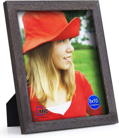 RPJC 5x7 Picture Frames Made of Solid Wood High Definition Glass for Table Top Display and Wall Mounting Photo Frame Black