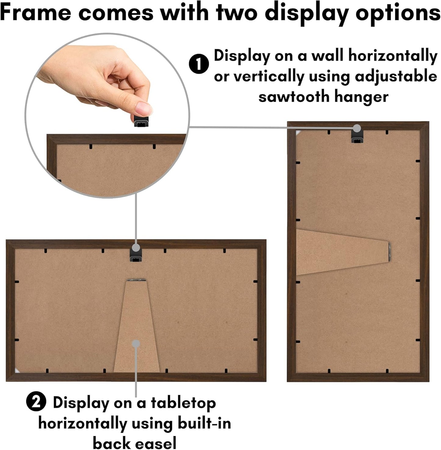 Americanflat 4x6 Collage Picture Frame with Shatter-Resistant Glass - Fits Five 4x6 Photos or Use as One 11x14 Picture Frame - Signature Collection - Collage Frames for Wall Display - Black