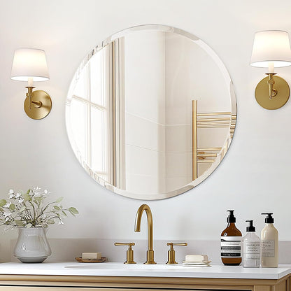 USHOWER Bathroom Mirrors for Over Sink, 36 Inch Circle Mirror with Metal Frame, Black Wall Mirror for Vanity, Entryway, Living Room, Hallway and Bedroom Decor