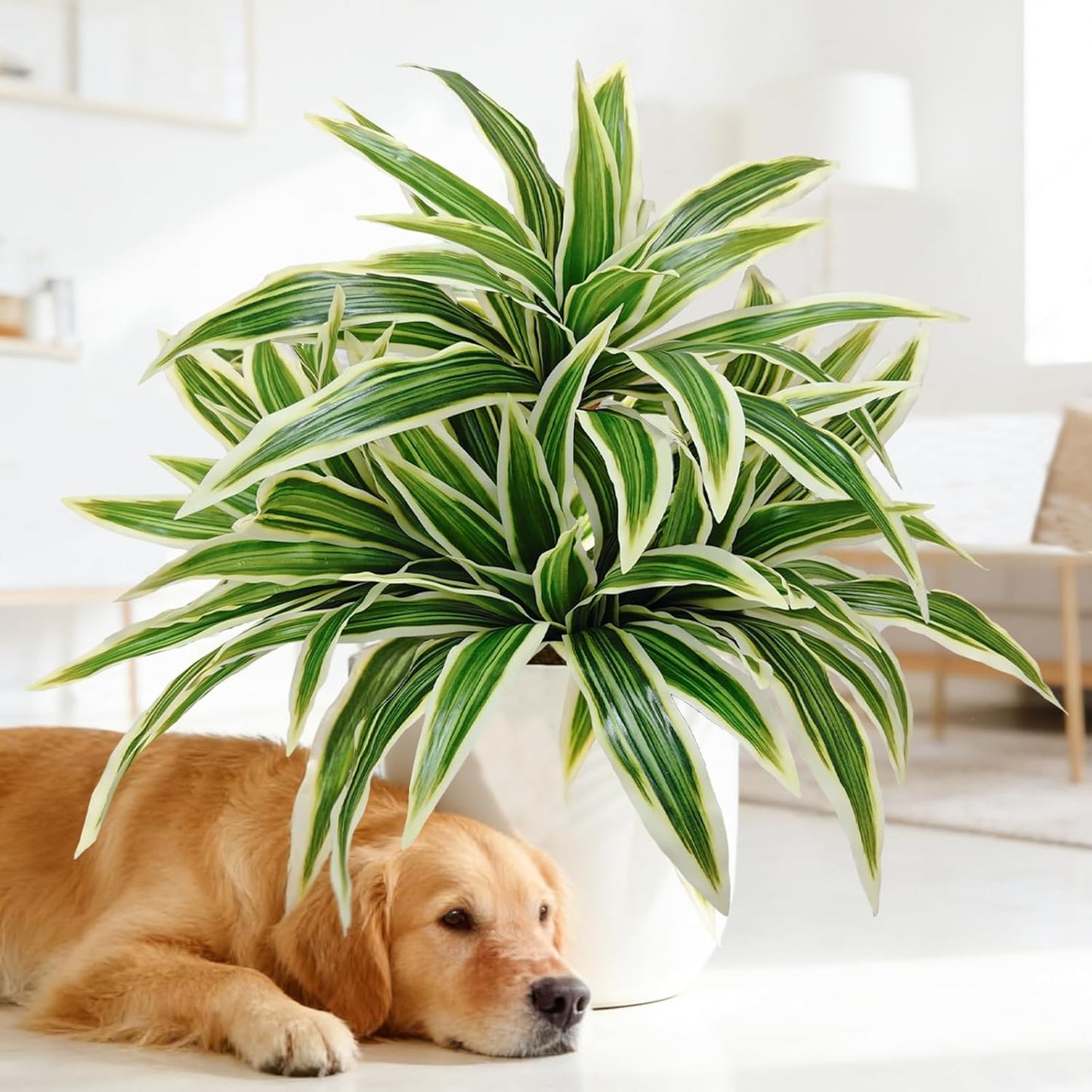 4Pcs Fake Ferns,Faux Outdoor Plants UV Resistant,3D Real Touch Fake Plants Total 60 Blades,Weatherproof Artificial Plants Outdoor Indoor for Garden Porch Home Office Living Room Decor