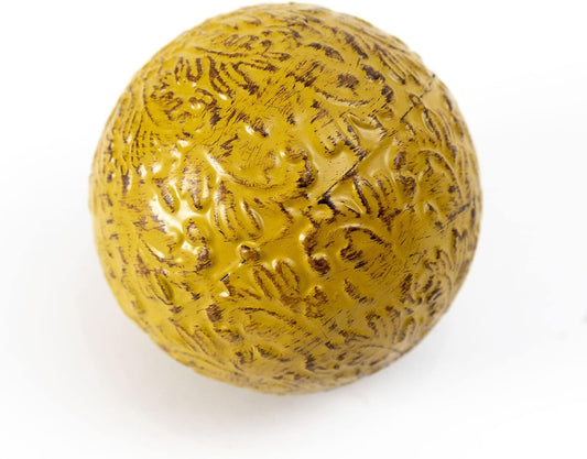 Decor for Table Iron Decorative Sphere Orbs Decorative Balls 3.35 Inches Blue Turquoise Flower Metal Hollow Damask Ball for Vases Dining Decor