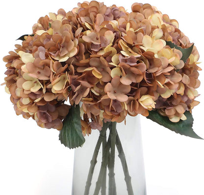 Kimura's Cabin 6pcs White Hydrangea Artificial Flowers Silk Fake Hydrangeas Faux Hydrangea Flowers with Stems for Wedding Bouquets Arrangement Home Table Centerpieces Baby Shower Party Decoration