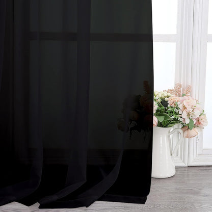 Chyhomenyc Sheer White Valances for Windows 2 Pack, Small Window Curtains for Living Room Bathroom Cafe Laundry Basement, Modern Top Dual Rod Pocket Voile Curtain, 42W x 14L inches, White - Colors B