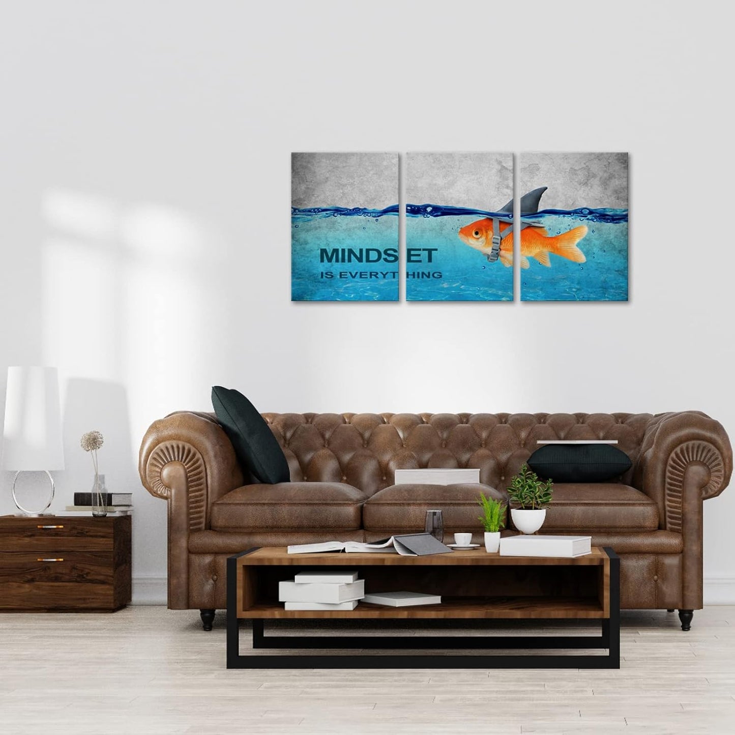 KAWAHONE Canvas Painting Wall Art, Grind Hustle Execution Motivational Wall Art Decoration Posters Prints for Living Room Bedroom, Office Decor, Gallery-Wrapped Canvas Art Set Framed Ready to Hang