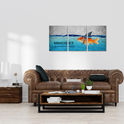 KAWAHONE Canvas Painting Wall Art, Grind Hustle Execution Motivational Wall Art Decoration Posters Prints for Living Room Bedroom, Office Decor, Gallery-Wrapped Canvas Art Set Framed Ready to Hang