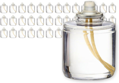 Hollowick Disposable Liquid Candles, 8 Hour, for Use in Glass Votive Tealight Lamp Holders, Restaurant Wedding Table Top Lights, Child Resistant Closures, 90 Pieces, Clear Fuel Oil HD8-90