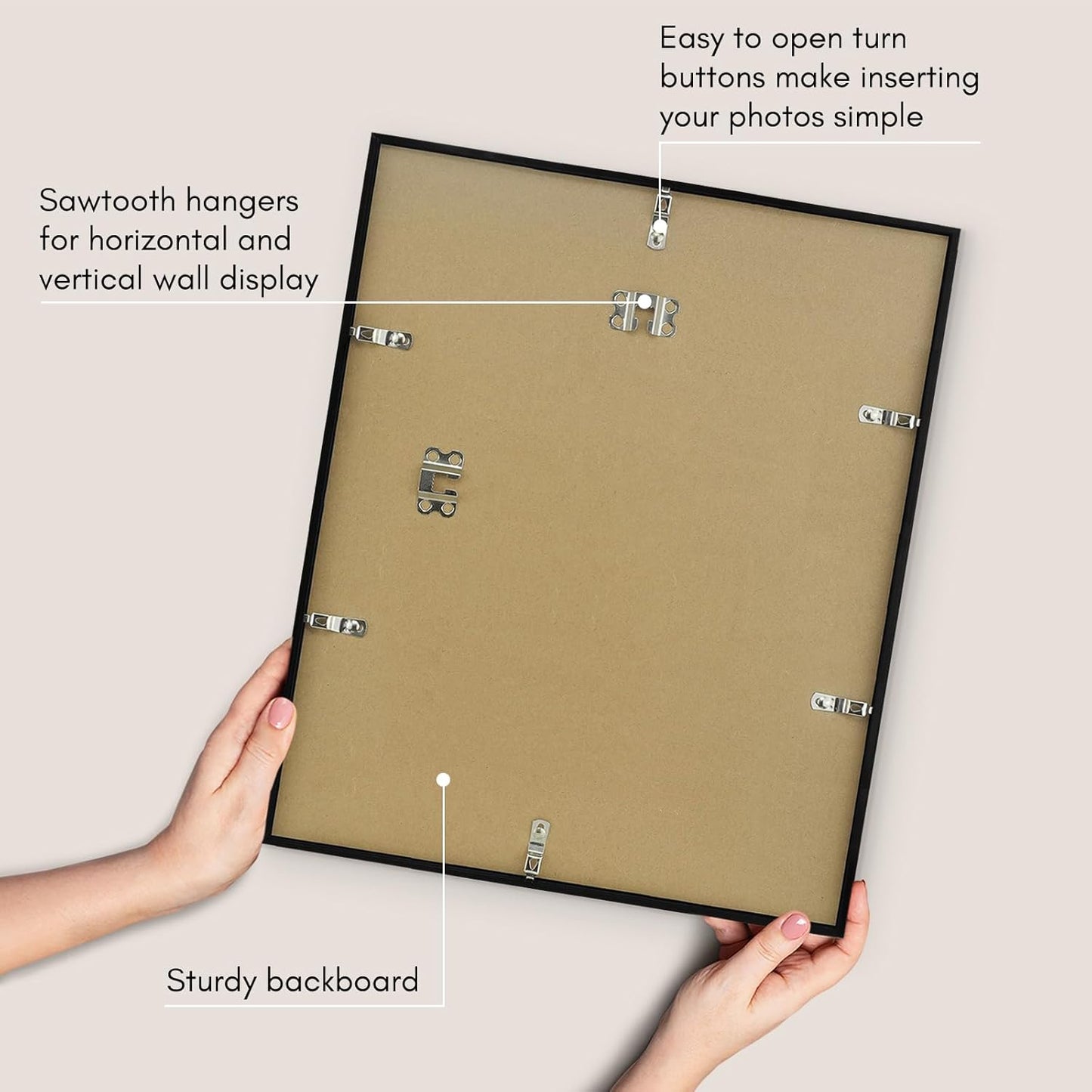 Americanflat 24x36 Poster Frame with Polished Plexiglass - Streamline Collection - Thin Border Picture Frame for Wall Display - Hanging Hardware Included - Black - Colors A