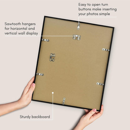 Americanflat 24x36 Poster Frame with Polished Plexiglass - Streamline Collection - Thin Border Picture Frame for Wall Display - Hanging Hardware Included - Black - Colors A