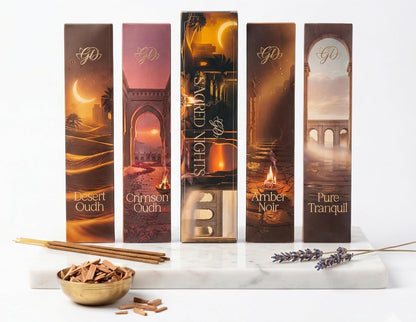Incense Sticks Variety Pack with Wooden Holder | Nag Champa, Rose, Lavender, White Sage, Frankincense, Palo Santo & Sandalwood | Hand-Rolled Masala Incense