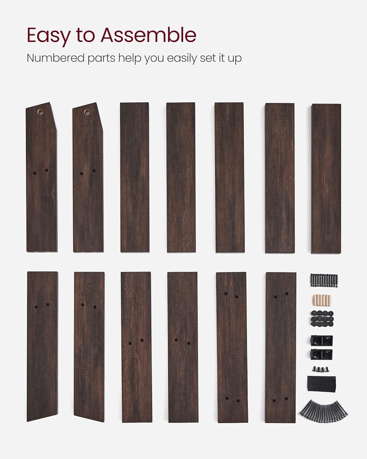 VASAGLE Blanket Ladder Decorative Farmhouse for The Living Room, 5-Tier Ladder Shelf, Ladder Rack for Storage and Decor, Honey Brown ULLS018K41
