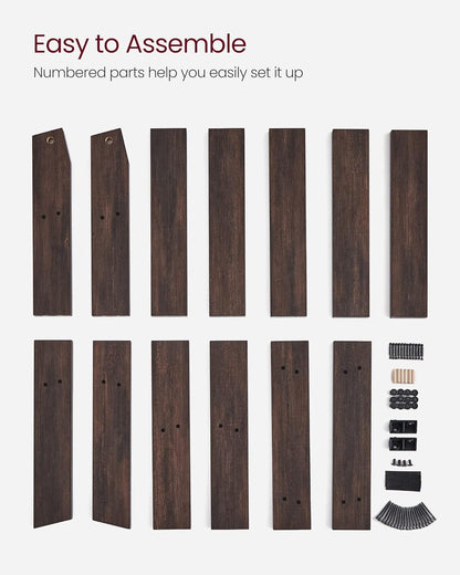 VASAGLE Blanket Ladder Decorative Farmhouse for The Living Room, 5-Tier Ladder Shelf, Ladder Rack for Storage and Decor, Honey Brown ULLS018K41