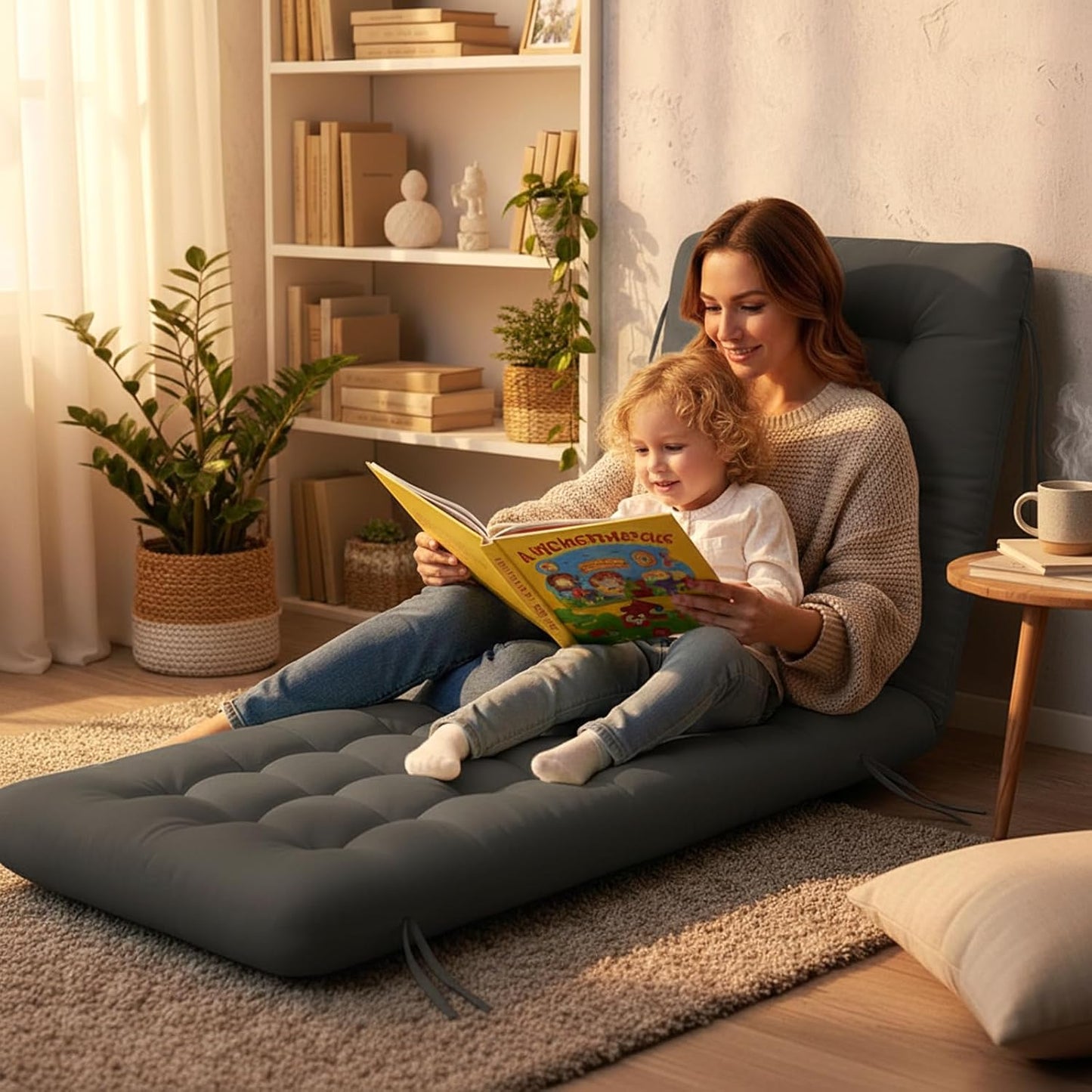 Vercraft Long Floor Cushion Large Floor Cushion with Brushed Cotton Jumbo Lounger Pillow for Outdoor Indoor Bay Window Meditation Yoga Reading Sleeping(Pink)