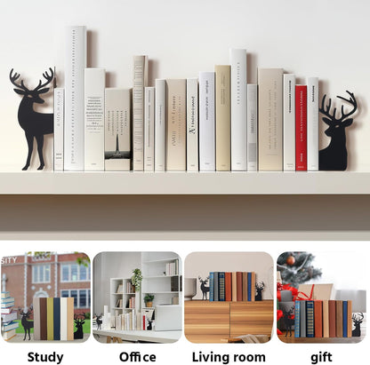 Geelin Peeping Cat Metal Bookends Set of 2 Cute Book Ends for Shelves Decorative Bookshelf Home Office Desk Bookshelf Decor Gift for Cat Lovers and Reading Enthusiasts