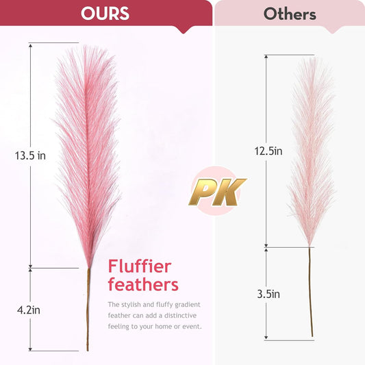 Alecono 𝟯𝟬𝙋𝙘𝙨 Pampas Grass 17in, Pink Pampas Grass Decor for Home Decoration, Faux Pampas Grass Wall Decor for Wedding Centerpieces Party Decorations(Blush, Cream, Pink) - Colors A