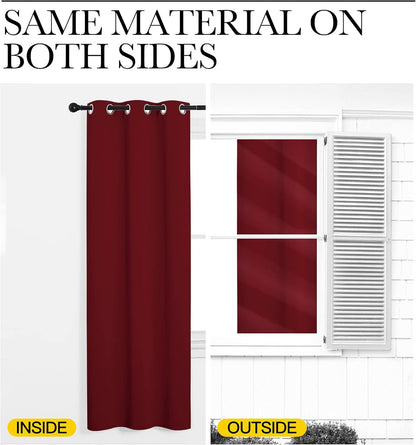 NICETOWN Halloween Pitch Black Solid Thermal Insulated Grommet Blackout Curtains/Drapes for Bedroom Window (2 Panels, 42 inches Wide by 63 inches Long, Black) - Colors A
