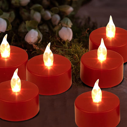 Battery Operated LED Tea Lights: 24PACK Flameless Votive Candles Lamp Realistic and Bright Flickering Holiday Gift Long Lasting 200Hours for Seasonal & Festival Celebration Warm White