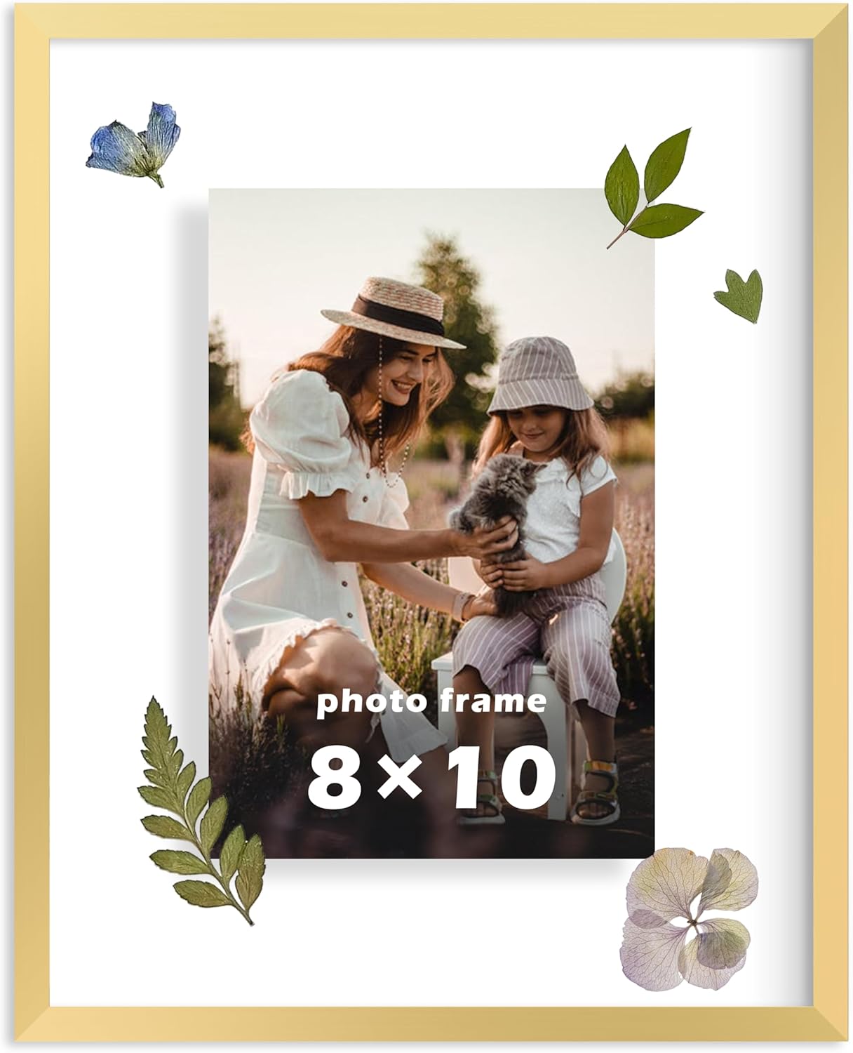FrameWorks 8”x10” Deluxe Black Aluminum Contemporary Style Floating Picture Frame with Tempered Glass