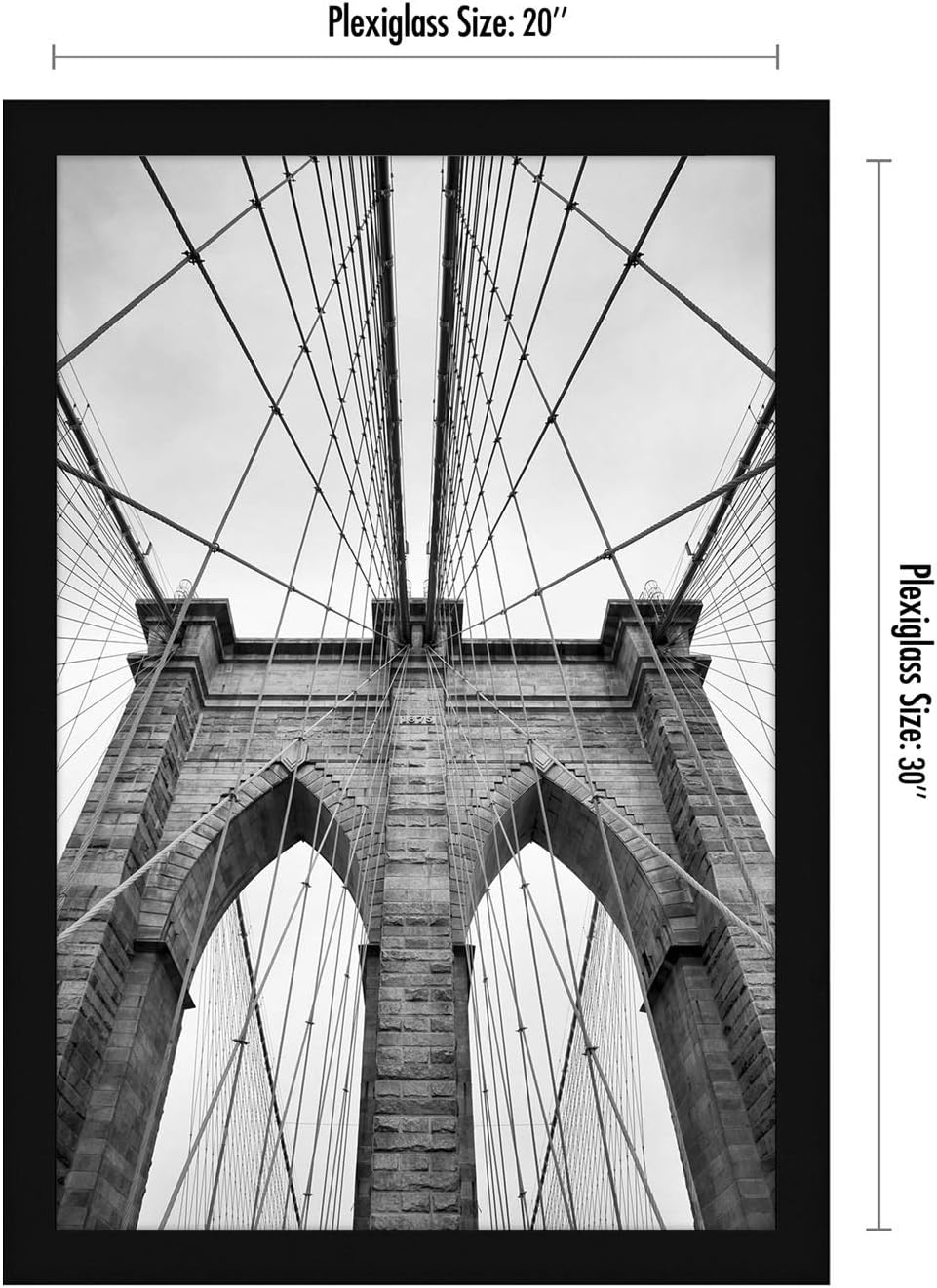 Americanflat 16x20 Picture Frame with Polished Plexiglass - Black Picture Frame - Wide Photo Frames Made of Engineered Wood for Vertical or Horizontal Wall Display - Epic Collection - Black - Colors C